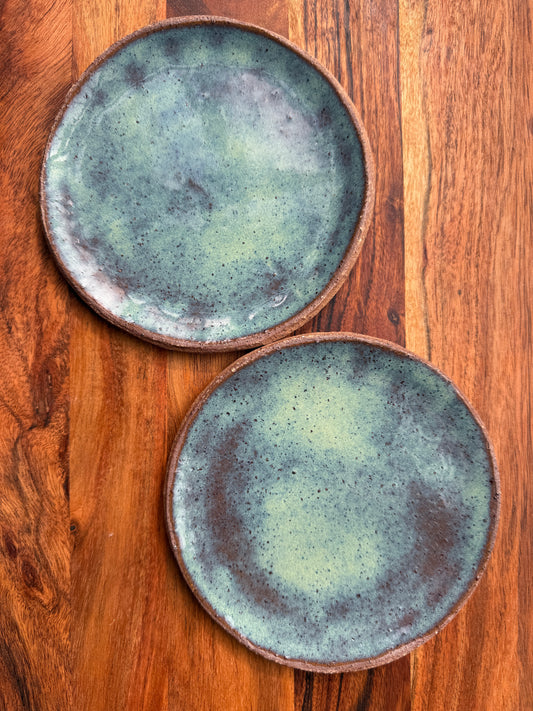 Set of 2 Small Stoneware Plates (12cm)