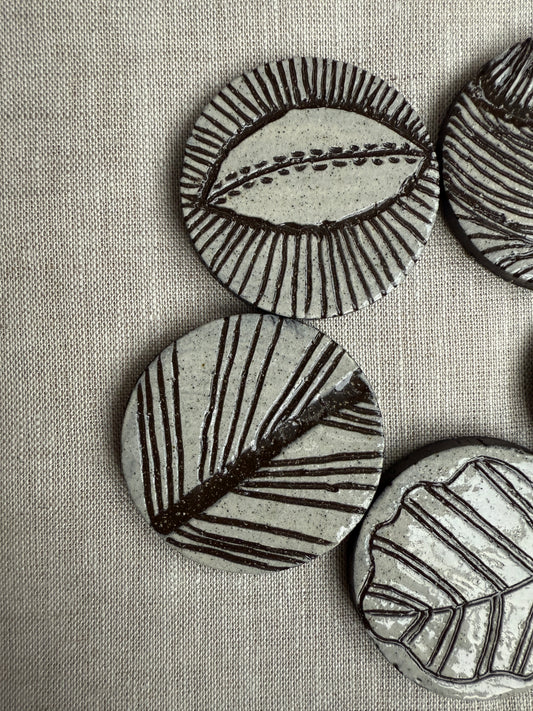 Black Clay Magnet Set of Five