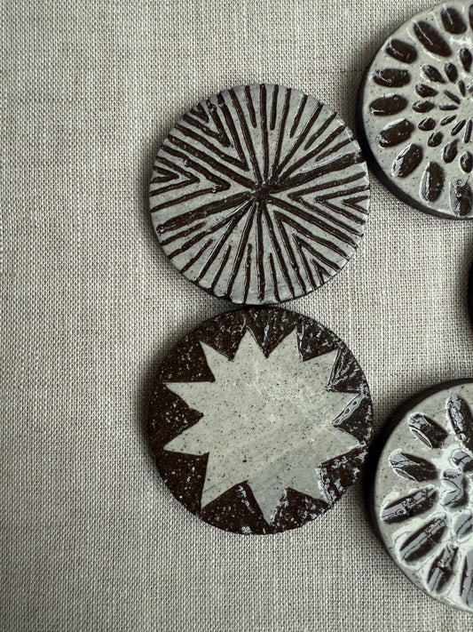 Black Clay Magnet Set of Five