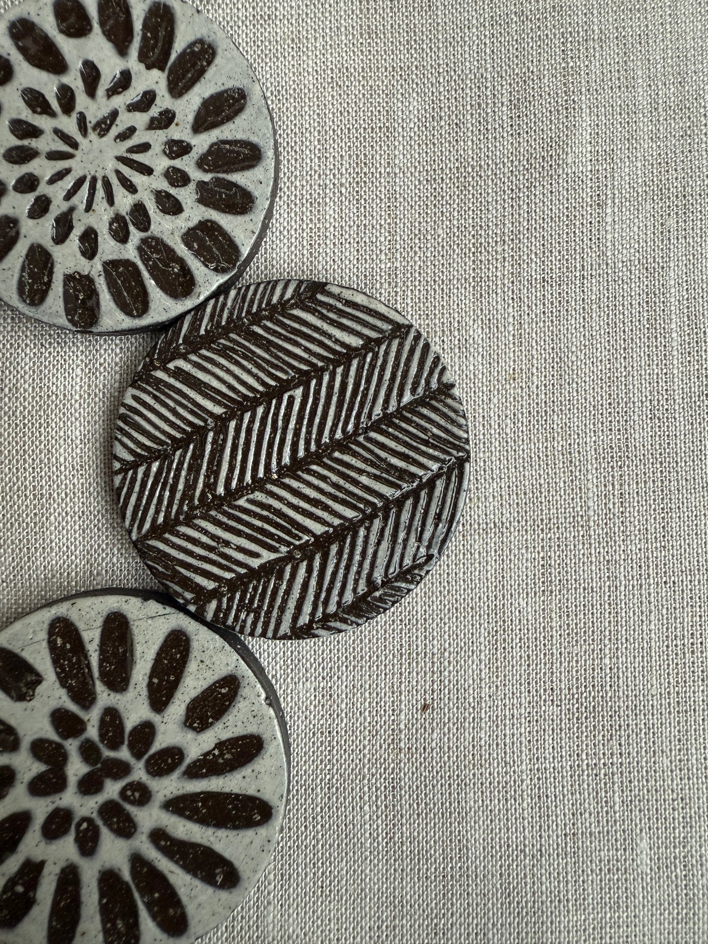 Black Clay Magnet Set of Five