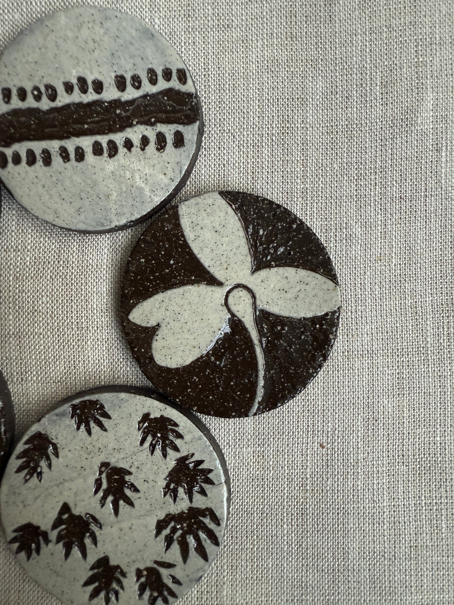 Black Clay Magnet Set of Five