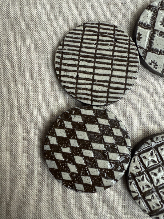 Black Clay Magnet Set of Five