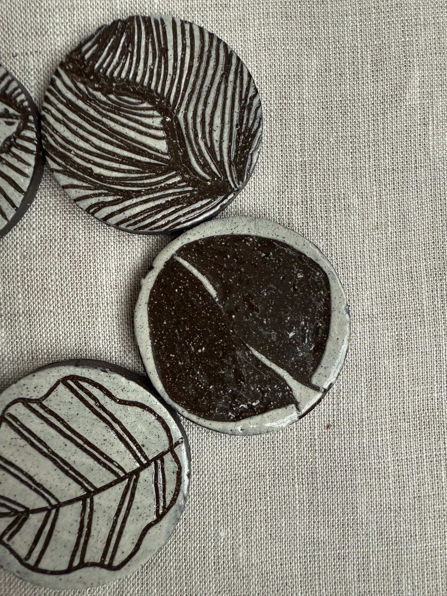 Black Clay Magnet Set of Five