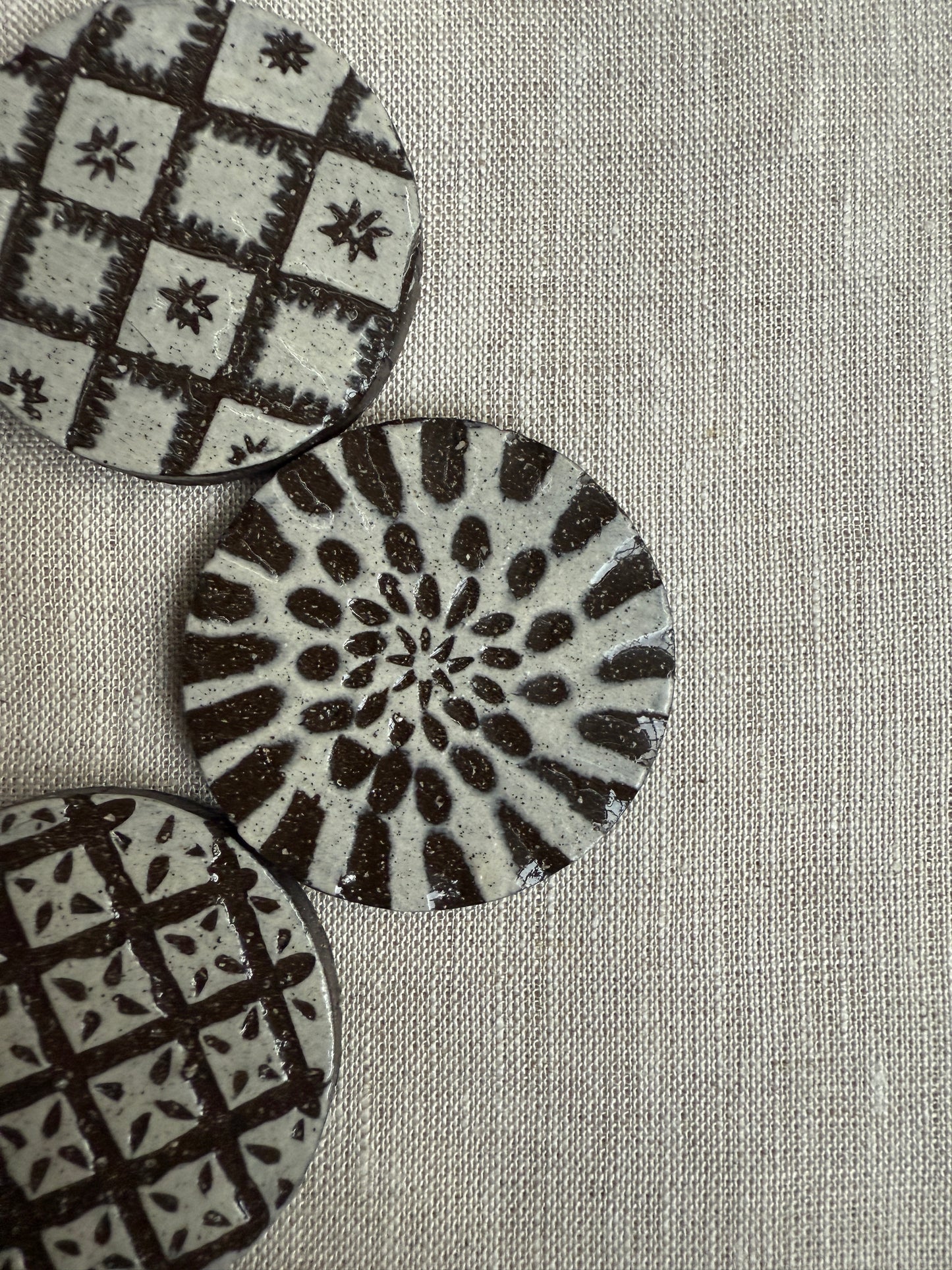 Black Clay Magnet Set of Five