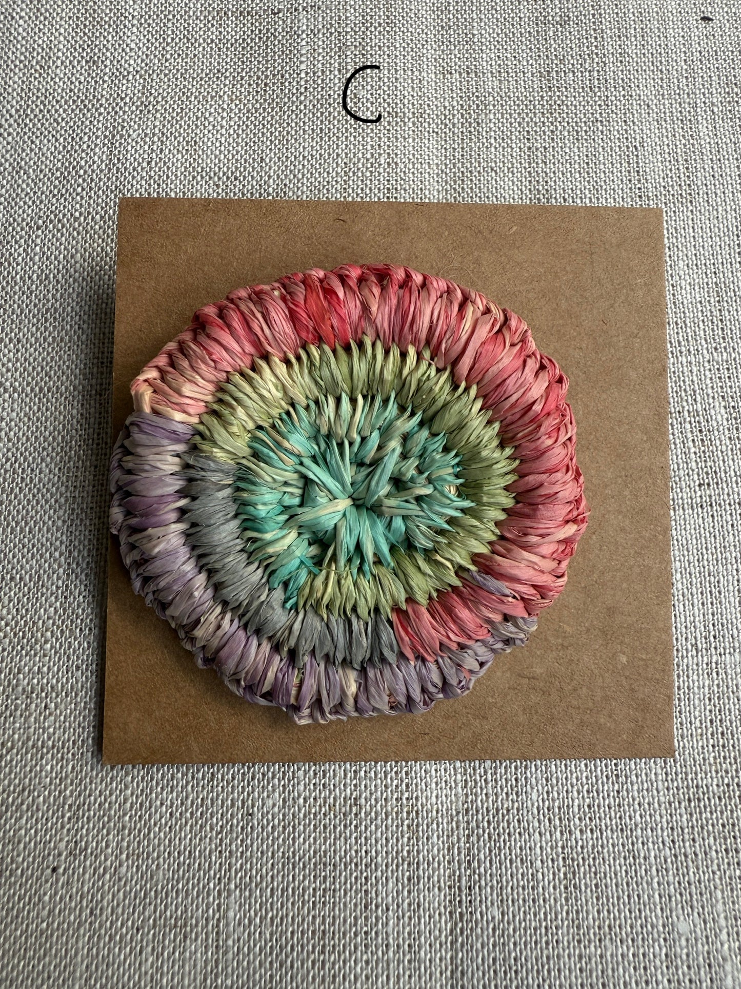 Handmade Raffia Brooch