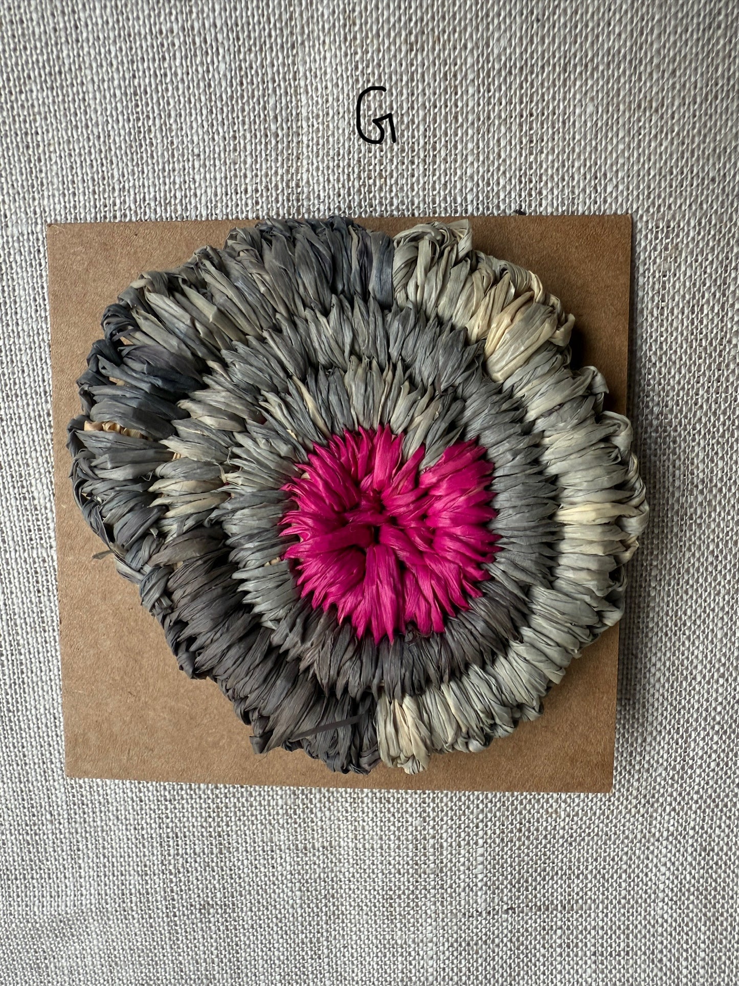 Handmade Raffia Brooch