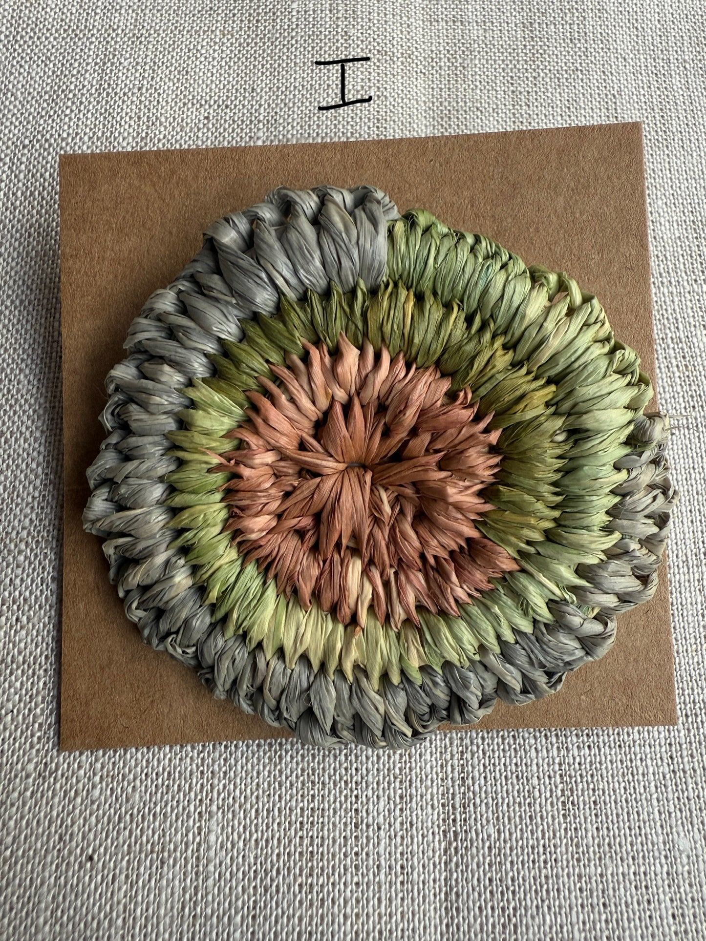 Handmade Raffia Brooch