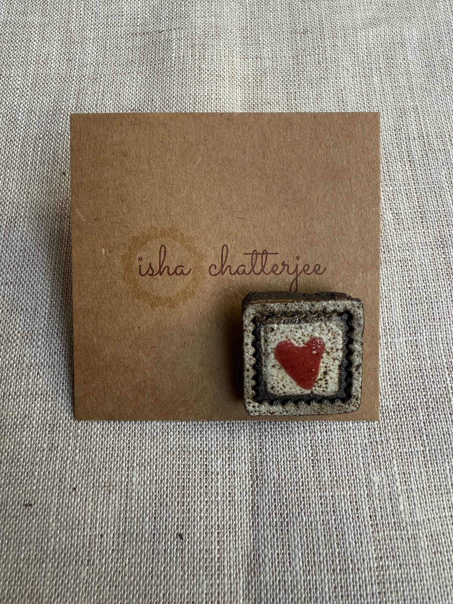Heart Ceramic Brooch