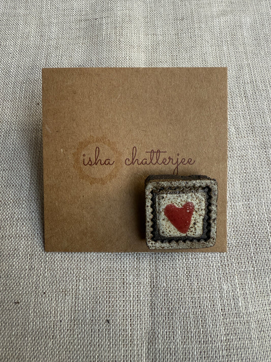 Heart Ceramic Brooch