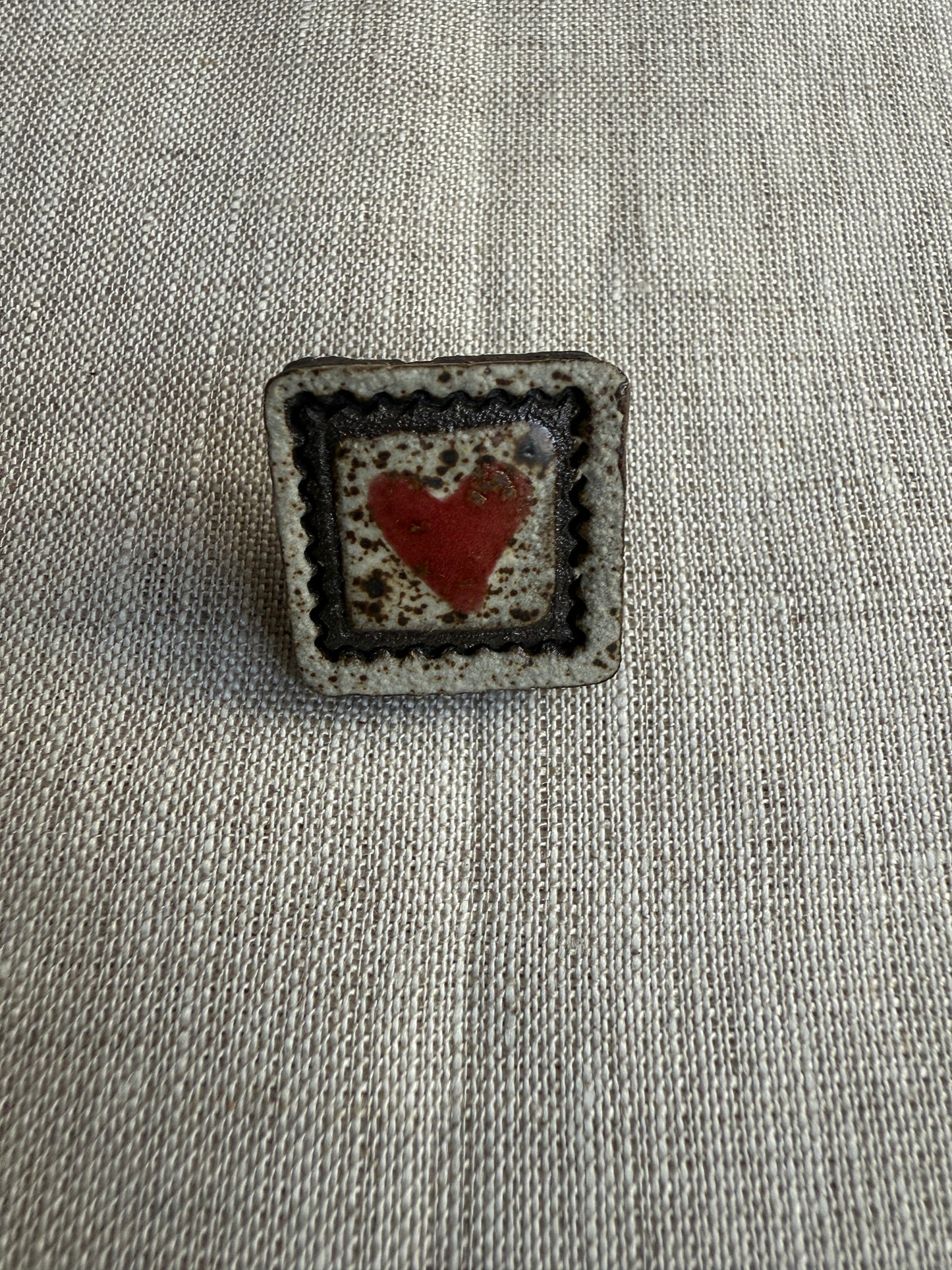 Heart Ceramic Brooch