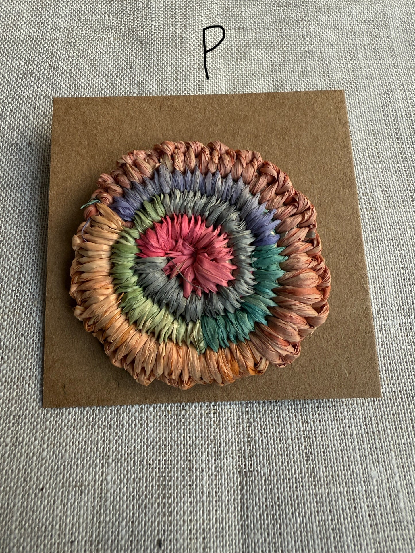 Handmade Raffia Brooch
