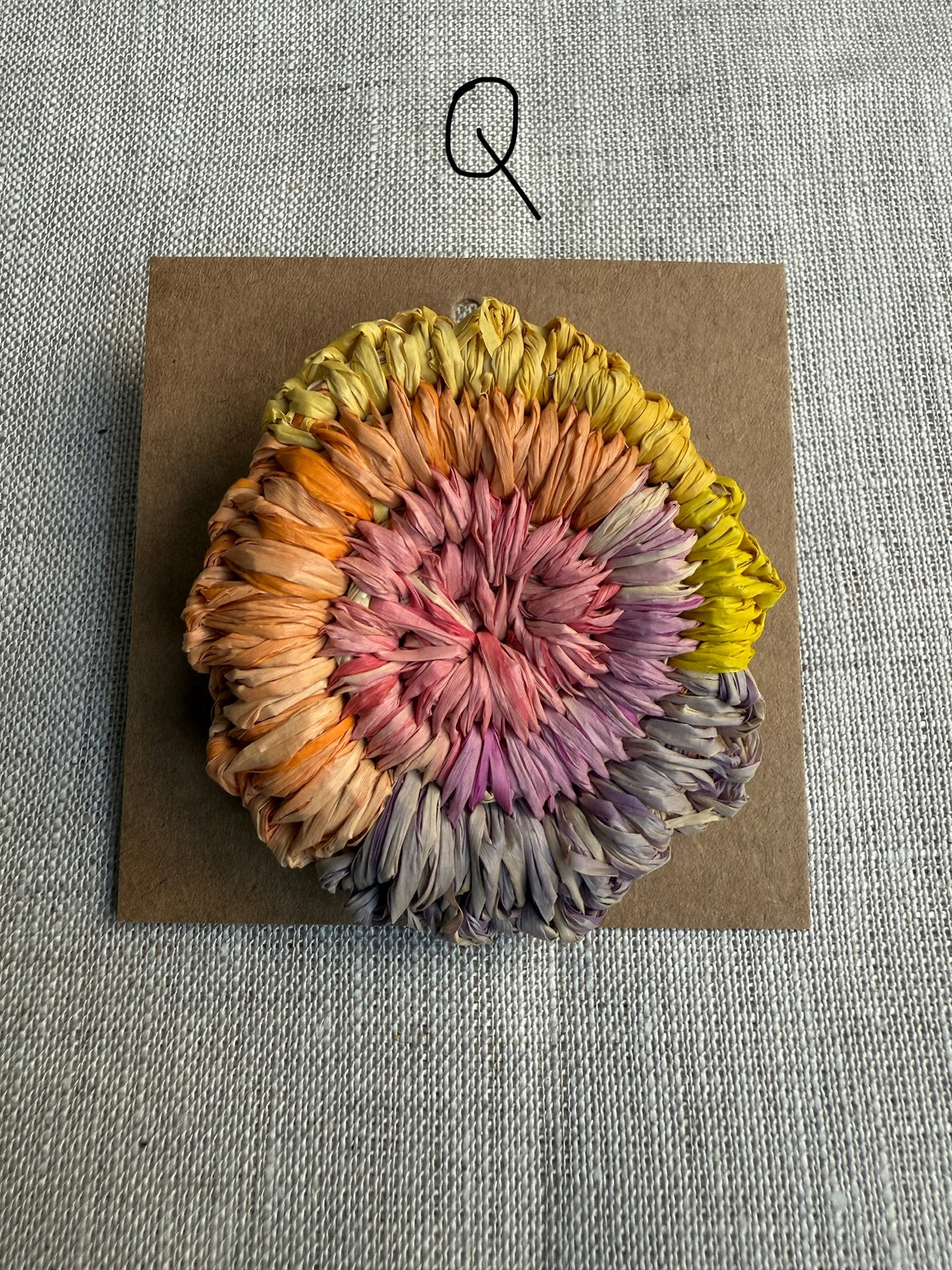 Handmade Raffia Brooch